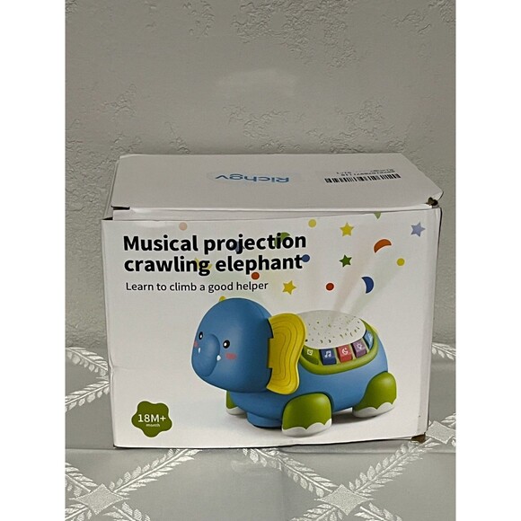 Musical Crawling Baby Toys 18 M+ Boy Girl Gift, Light Up Elephant - Picture 3 of 8